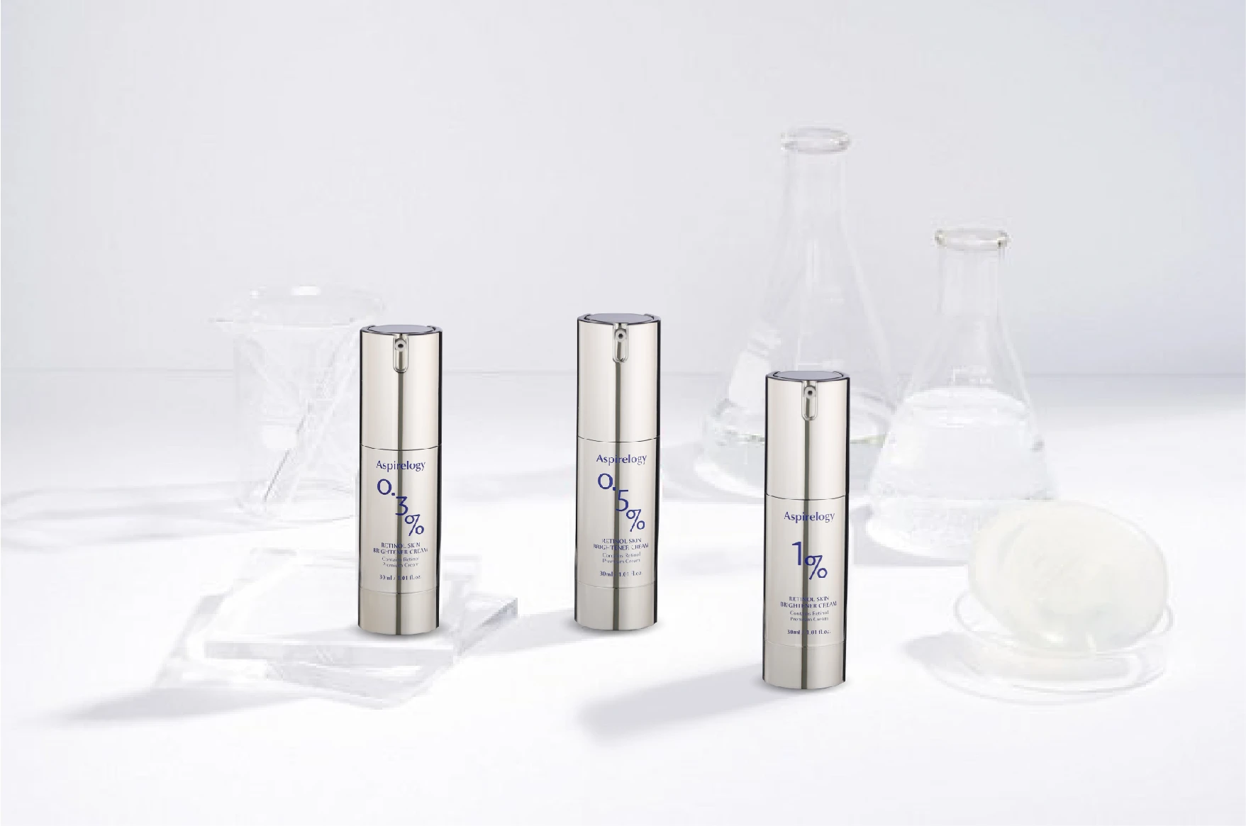 Kem Dưỡng Trắng, Căng Bóng Da ASPIRELOGY 1.0%, 0.5%, 0.3% Retinol Skin Brightener Cream 30ml